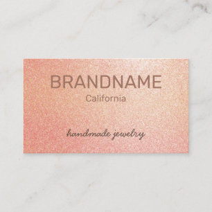 Rosé Gold Color Gradient Texture Faux Pink Glitter Business Card