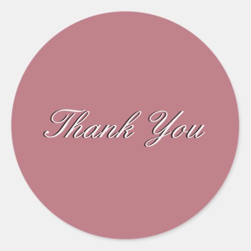 Rose Gold Color Minimalist Professional Thank You Classic Round Sticker