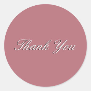 Rose Gold Color Minimalist Professional Thank You Classic Round Sticker