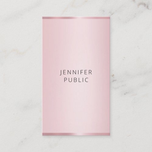 Rose Gold Color Modern Elegant Template Glamour Business Card