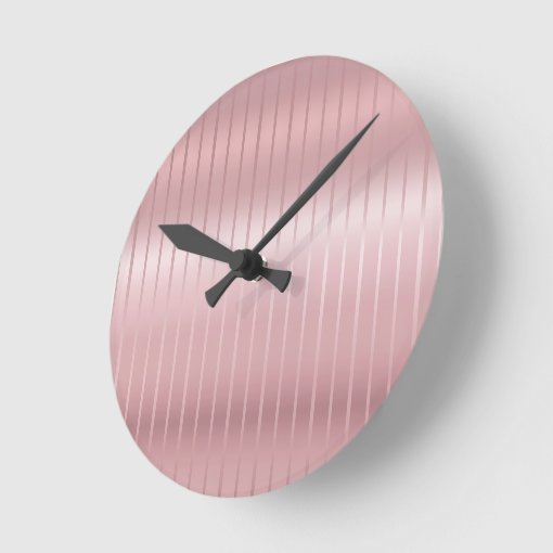 Rose Gold Color Modern Elegant Template Round Clock | Zazzle
