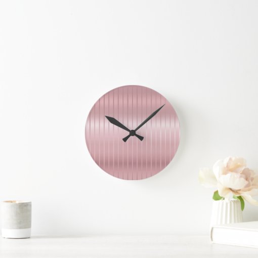 Rose Gold Color Modern Elegant Template Round Clock | Zazzle