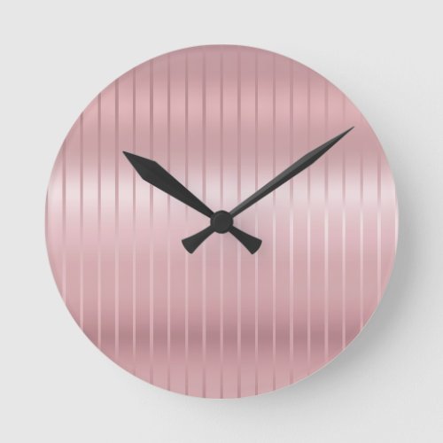 Rose Gold Color Modern Elegant Template Round Clock