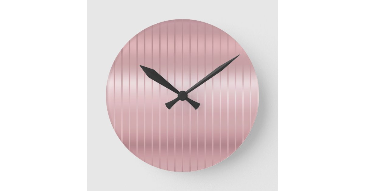 Rose Gold Color Modern Elegant Template Round Clock | Zazzle