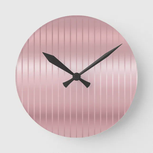 Rose Gold Color Modern Elegant Template Round Clock | Zazzle