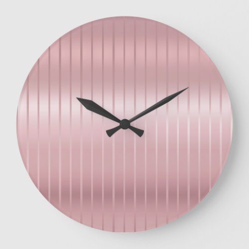Rose Gold Color Modern Elegant Template Round Large Clock