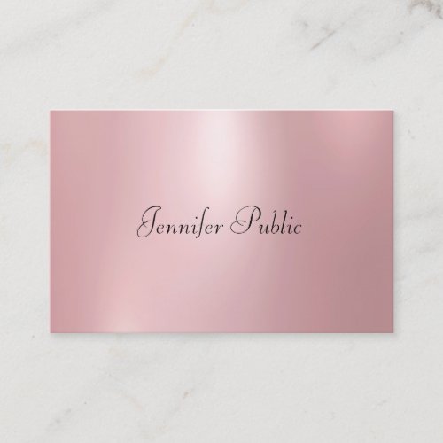 Rose Gold Color Modern Handwritten Cute Template Business Card