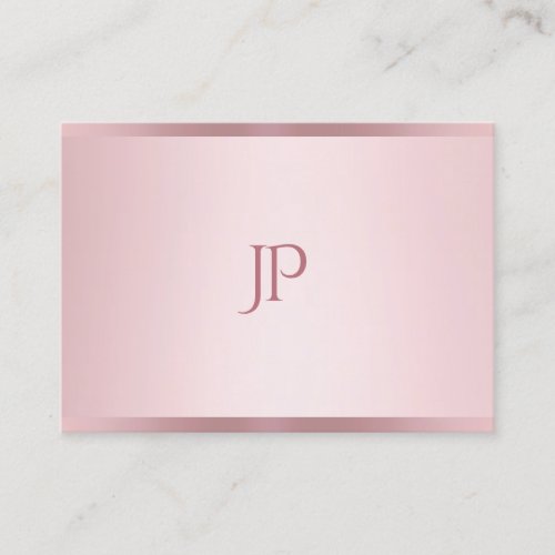 Rose Gold Color Modern Monogram Simple Template Business Card