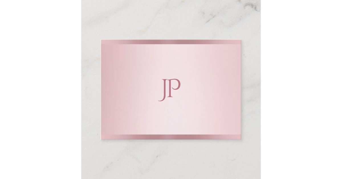 Rose Gold Color Modern Monogram Simple Template Business Card | Zazzle