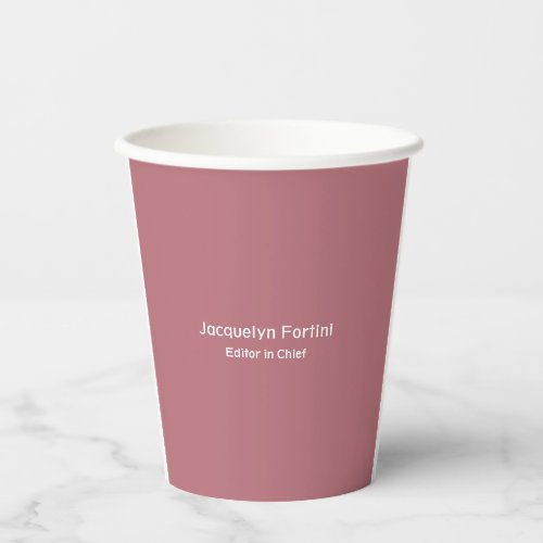 Rose Gold Color Plain Elegant Modern Minimalist Paper Cups