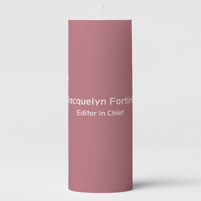 Rose Gold Color Plain Elegant Modern Minimalist Pillar Candle (Front)