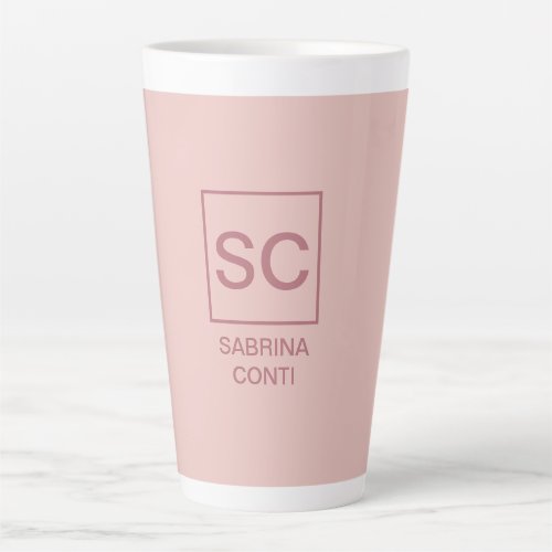 Rose gold color professional simple monogram name latte mug