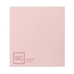 Rose Gold Color Professional Simple Monogram Name Notepad at Zazzle