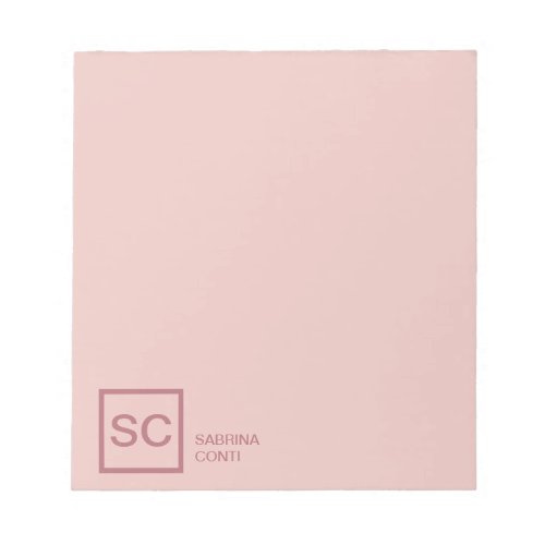 Rose gold color professional simple monogram name notepad