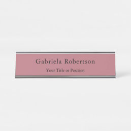 Rose Gold Color Professional Trendy Modern Plain Desk Name Plate