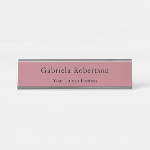 Rose Gold Color Professional Trendy Modern Plain Desk Name Plate
