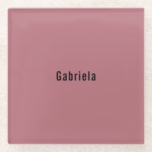 Rose Gold Color Professional Trendy Modern Plain Glass Coaster (Front)