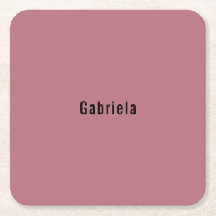 Rose Gold Color Professional Trendy Modern Plain Square Paper Coaster