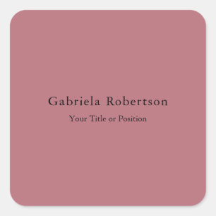 Rose Gold Color Professional Trendy Modern Plain Square Sticker