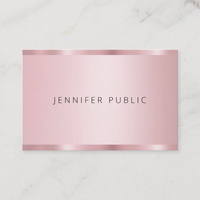 Rose Gold Color Template Modern Elegant Trendy Business Card (Front)