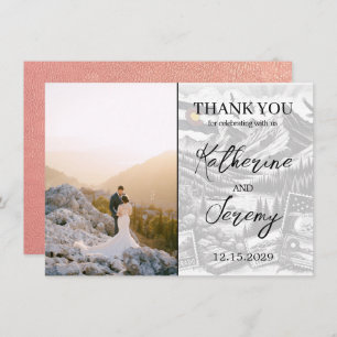 Rose Gold Colorado Passport Thank You Card