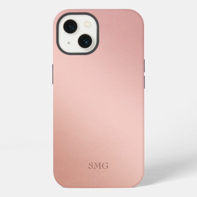 Rose Gold Colored | Custom Initials Iphone Case (Back)