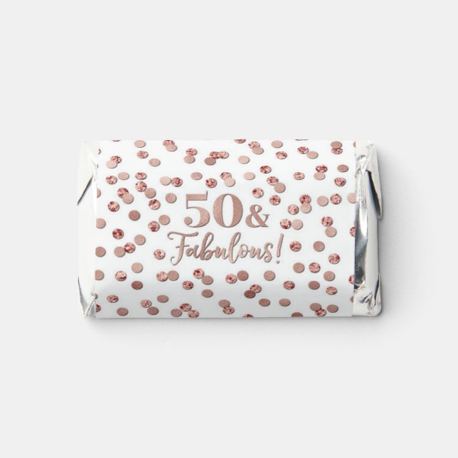 Rose Gold Confetti 50 and Fabulous Birthday Hershey's Miniatures (Front)