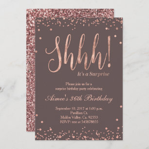 Rose Gold Confetti Birthday Party Invitation