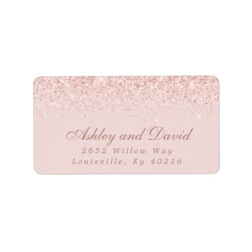 Rose Gold Confetti Blush Pink Modern Address Label