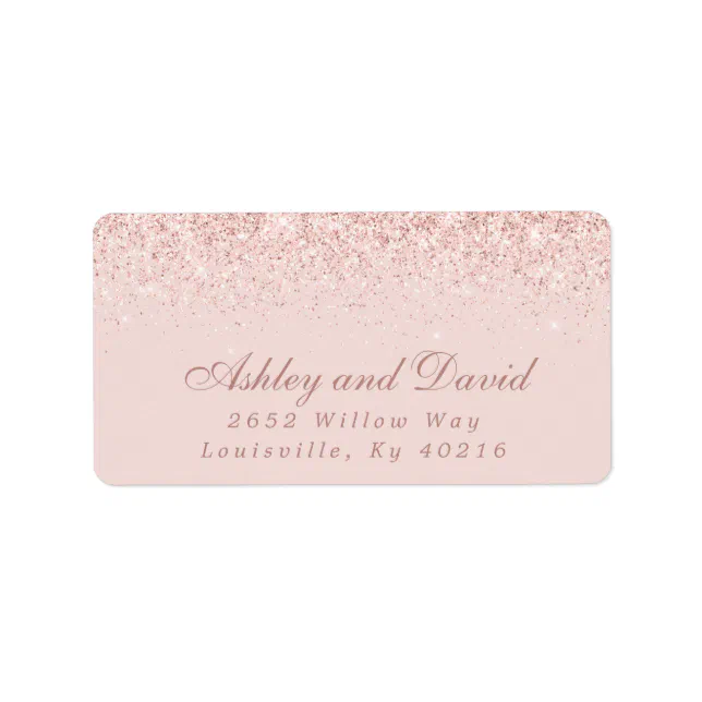 Rose Gold Confetti Blush Pink Modern Address Label | Zazzle