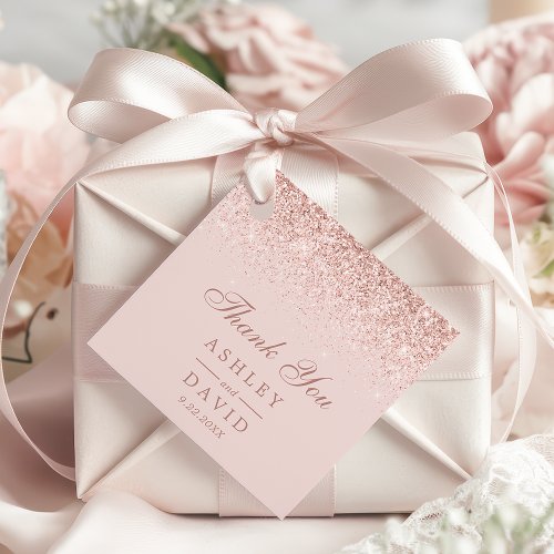Wedding Favor Tags 15 Rose Gold Confetti Blush Pink Modern Wedding Favor Tags