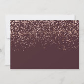 Rose gold confetti burgundy save the date photo (Back)