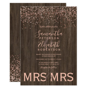 Gay Lesbian In Gold Wedding Invitations Zazzle