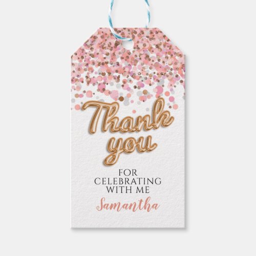 Rose Gold Confetti Gift Tags