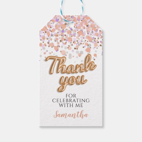 Rose Gold Confetti Gift Tags