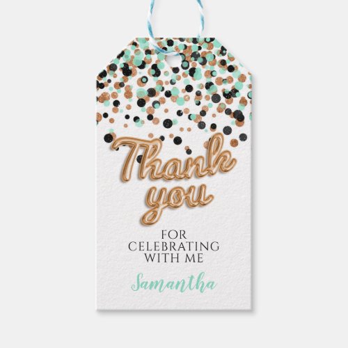 Rose Gold Confetti Gift Tags