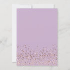 Rose gold confetti lavender typography wedding