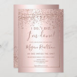 Rose gold confetti metallic divorce party invitation