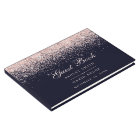 Rose Gold Confetti Navy Blue Modern Chic Wedding