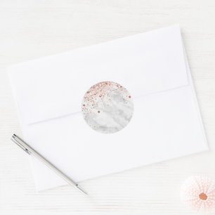 Rose Gold Confetti Pattern Elegant Bridal Shower Classic Round Sticker