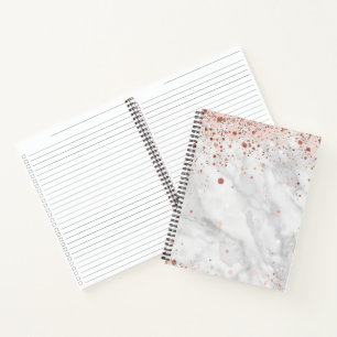 Rose Gold Confetti Pattern Elegant Bridal Shower Notebook