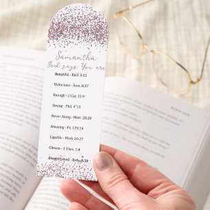 Rose gold confetti personalized You are Bookmarks