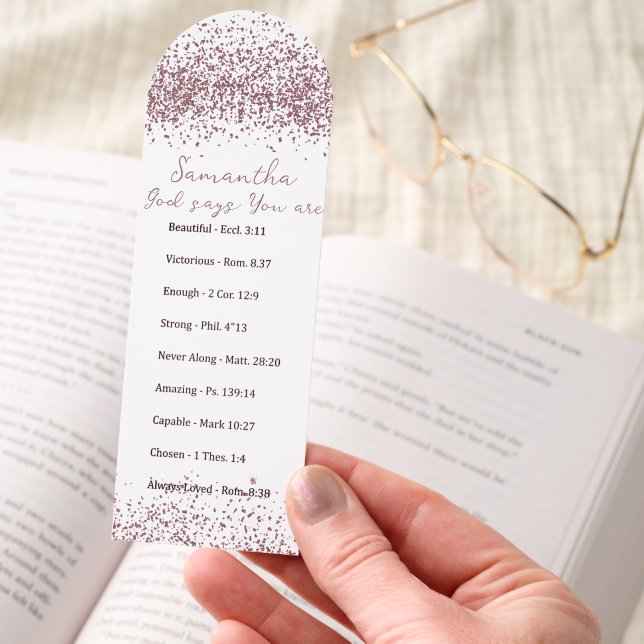 Rose gold confetti personalized You are Bookmarks (Hand)