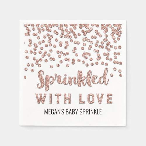 Rose Gold Confetti Sprinkled with Love Napkins