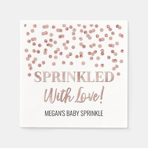 Rose Gold Confetti Sprinkled with Love Napkins