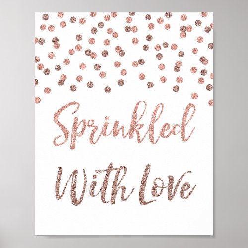 Rose Gold Confetti Sprinkled with Love Sign