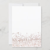 Rose gold confetti white script bridal shower invitation (Back)