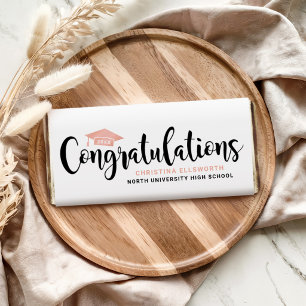 Rose Gold Congratulations Graduate Hershey Bar Favors