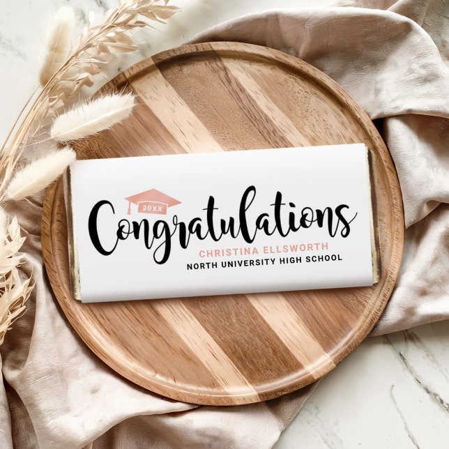 Rose Gold Congratulations Graduate Hershey Bar Favors (Creator Uploaded)