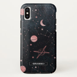 Rose Gold Constellations | Outer Space Monogram iPhone XS Case